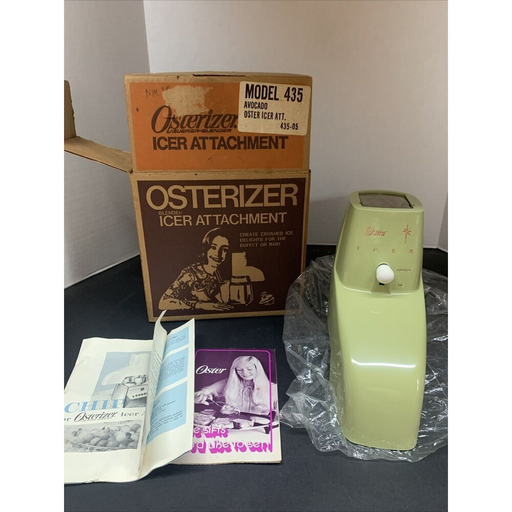 Vintage Osterizer Blender Icer Attachment Model 435 Avocado -0614T01